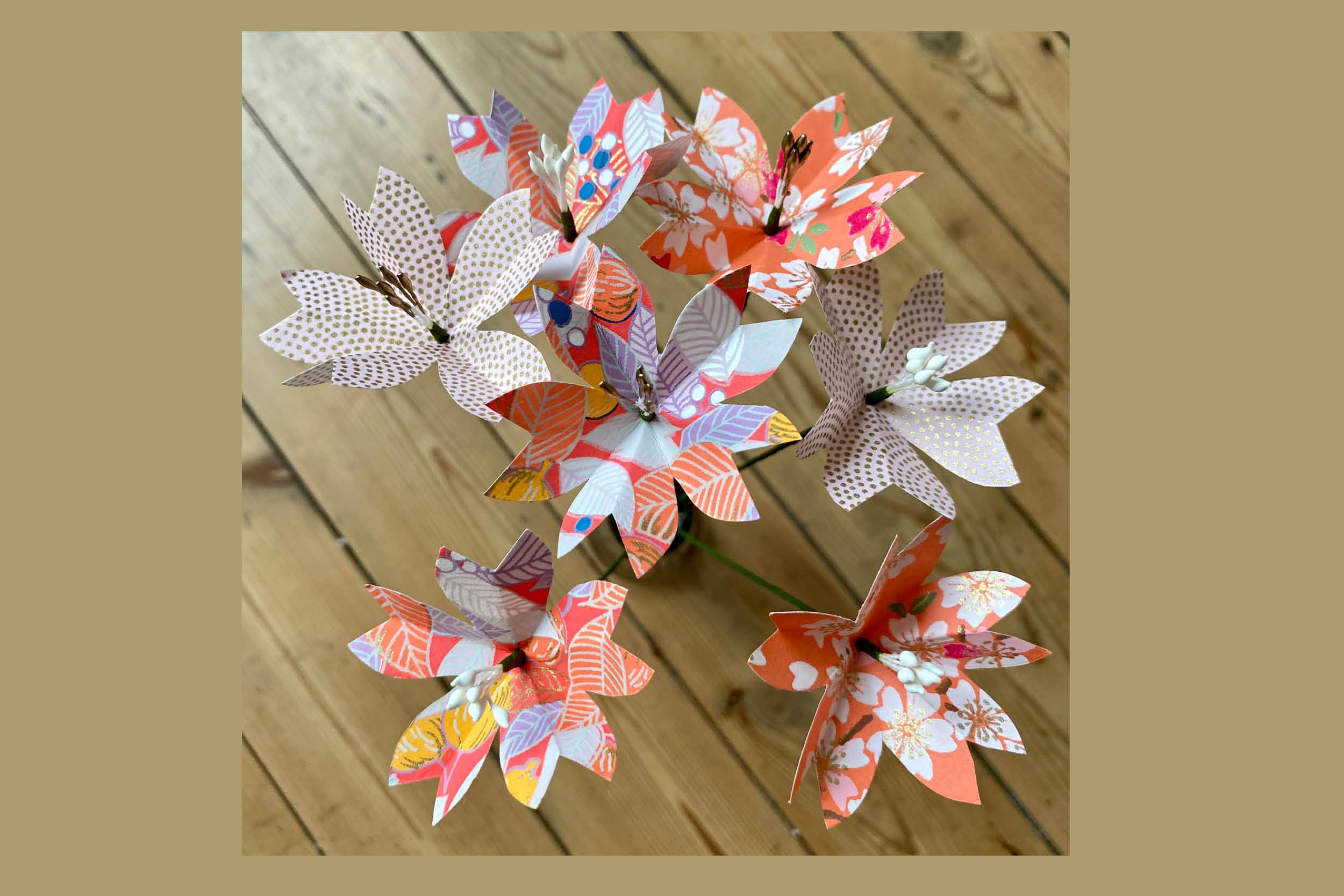 Apéro-culture « bouquet de fleurs en papier japonais »